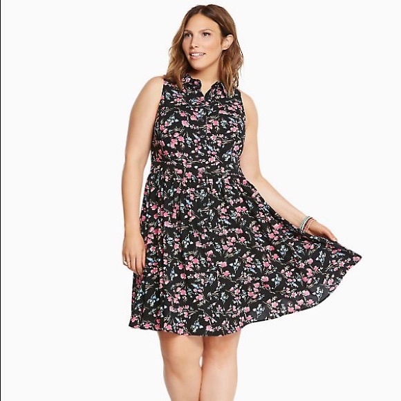 torrid Dresses & Skirts - Torrid FLORAL PRINT BUTTON FRONT CHALLIS DRESS 0X